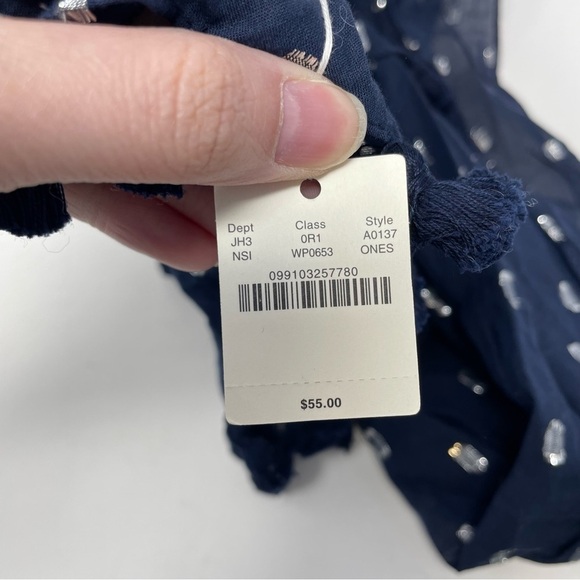 J. Crew NWT Navy Blue Lightweight Linen Cotton Scarves - Picture 6 of 11